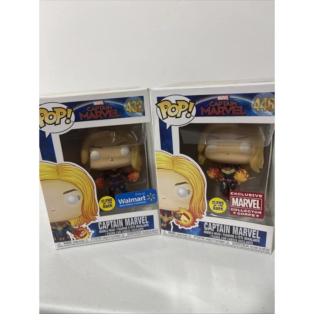 Funko Pop! Pair Captain Marvel #432 & #446 Exclusive Collector Corps